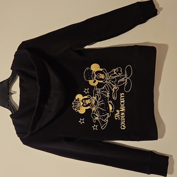 Disney Tops - Hong Kong Disneyland The Golden Mickeys black long sleeve  hoodie embroidered S